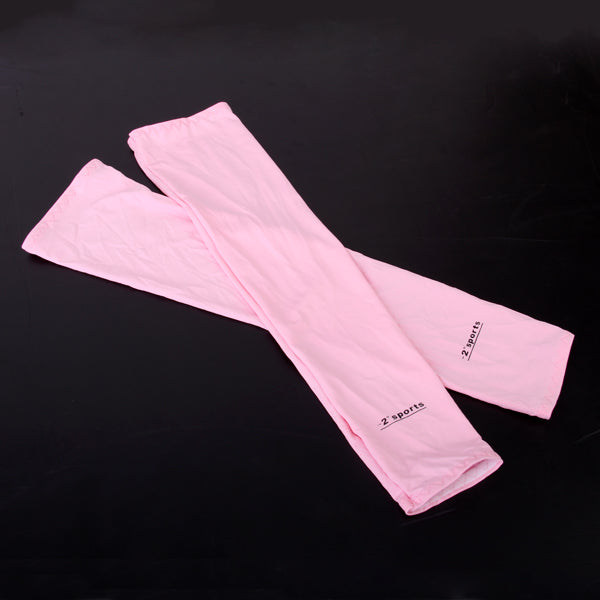 Crofta 1 Pair Pink Arm Cooler Arm Hand Cover Sleeves for UV Sun Protection