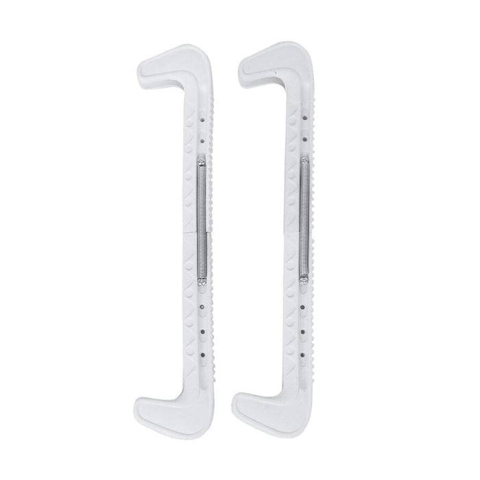 Crofta 1Pair White Plastic Ice Hockey Skate Blade Guards Covers Adjustable