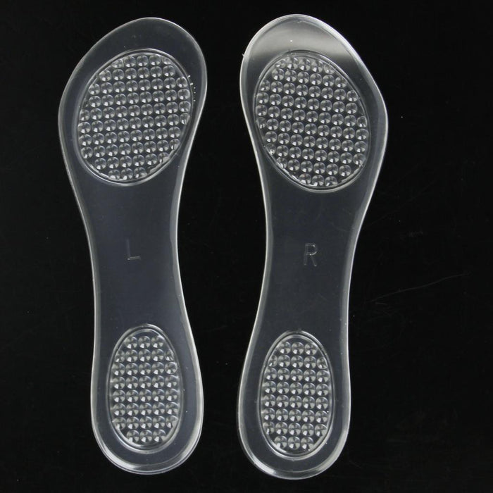 Crofta 1 Pair Footful Silicone Gel Arch Support Massage Insoles for High-Heel Shoes Sandals