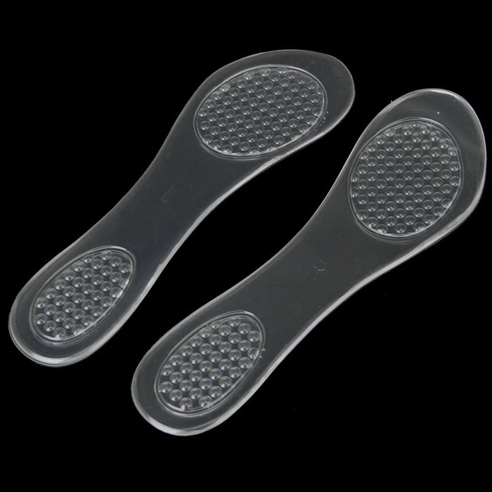 Crofta 1 Pair Footful Silicone Gel Arch Support Massage Insoles for High-Heel Shoes Sandals