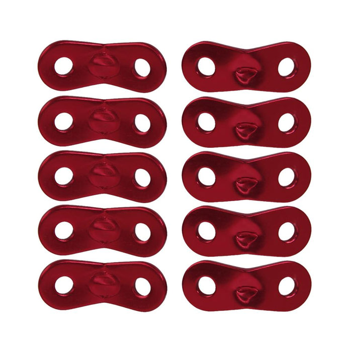 Crofta 10pc 5mm Alloy Lock Rope Tensioners Guyline Bent Runners Camping Red