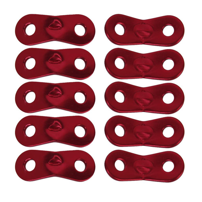 Crofta 10pc 5mm Alloy Lock Rope Tensioners Guyline Bent Runners Camping Red