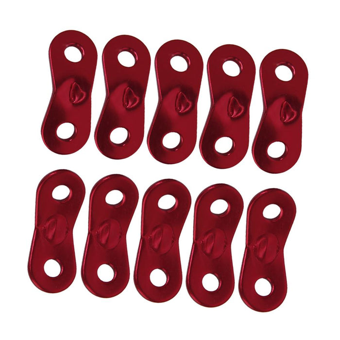 Crofta 10pc 5mm Alloy Lock Rope Tensioners Guyline Bent Runners Camping Red