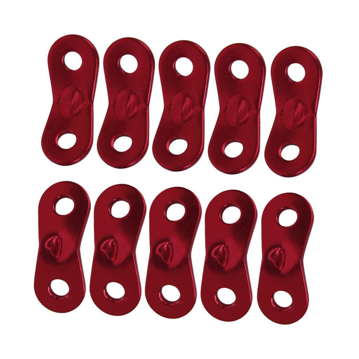 Crofta 10pc 5mm Alloy Lock Rope Tensioners Guyline Bent Runners Camping Red