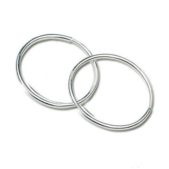 Crofta 1 Pair Silver Plated 12mm Endless Hoop earrings for Cartlidge Nose Lips