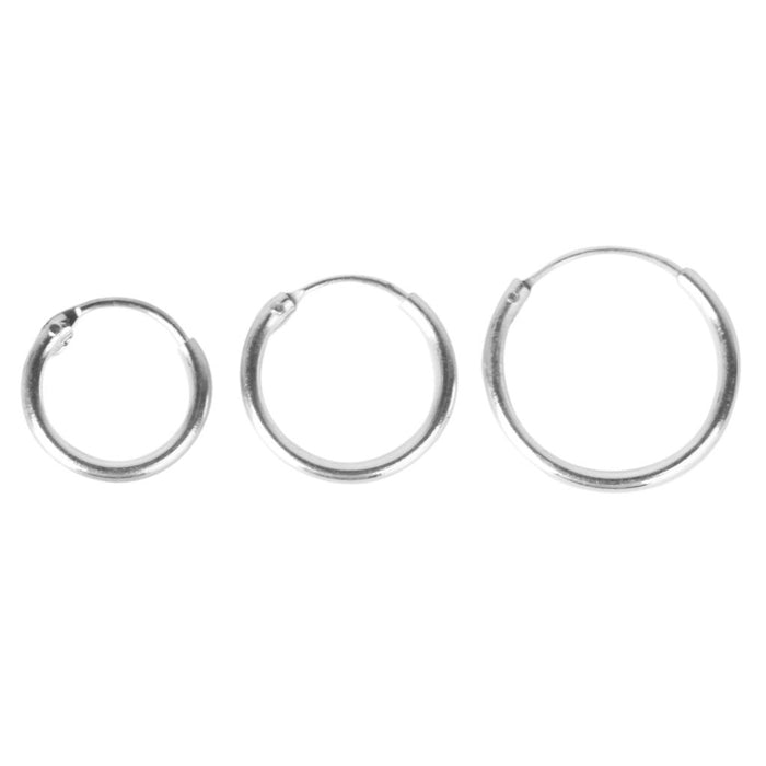 Crofta 1 Pair Silver Plated 12mm Endless Hoop earrings for Cartlidge Nose Lips