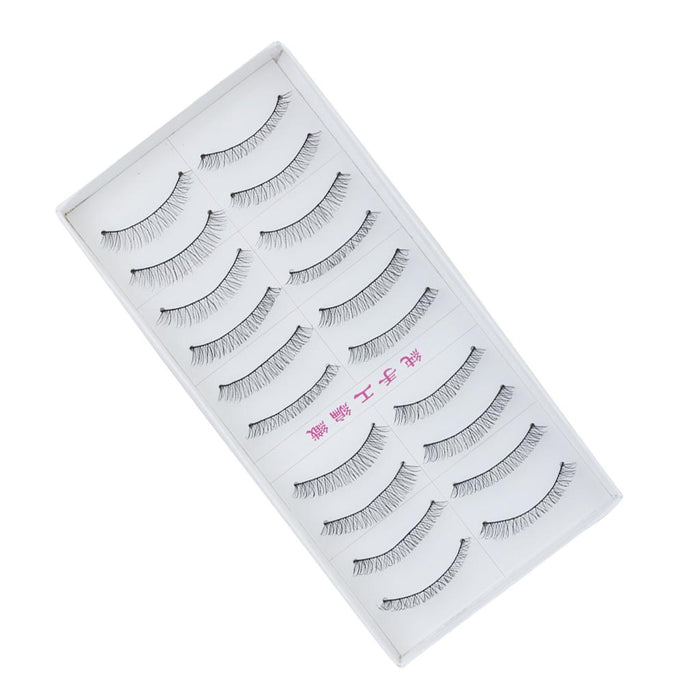 Crofta 10 Pairs Black Sparse False Eyelashes Eye Lashes Extension Make up