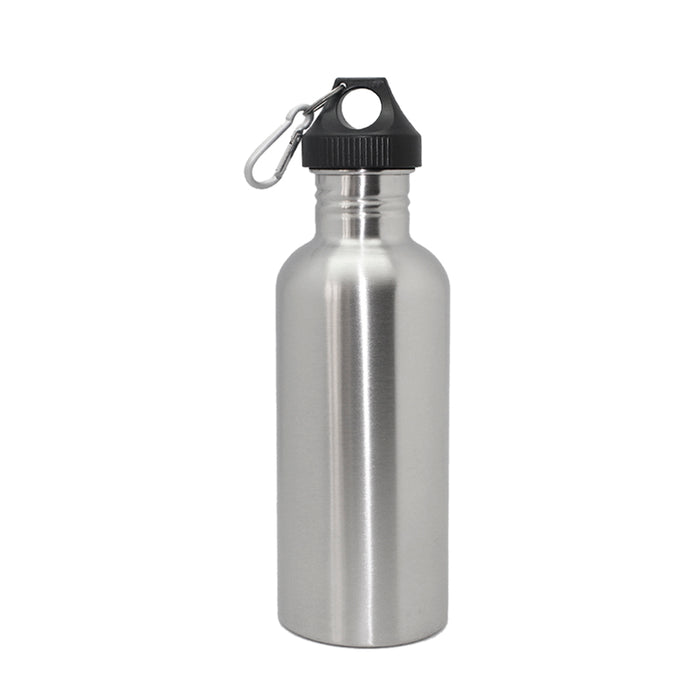 Crofta 1000ml Capacity Stainless Steel Wide Mouth Water Bottle with Carabiner Clip for Outdoor Sports Cycling Runners Sports Beach Lovers Gift