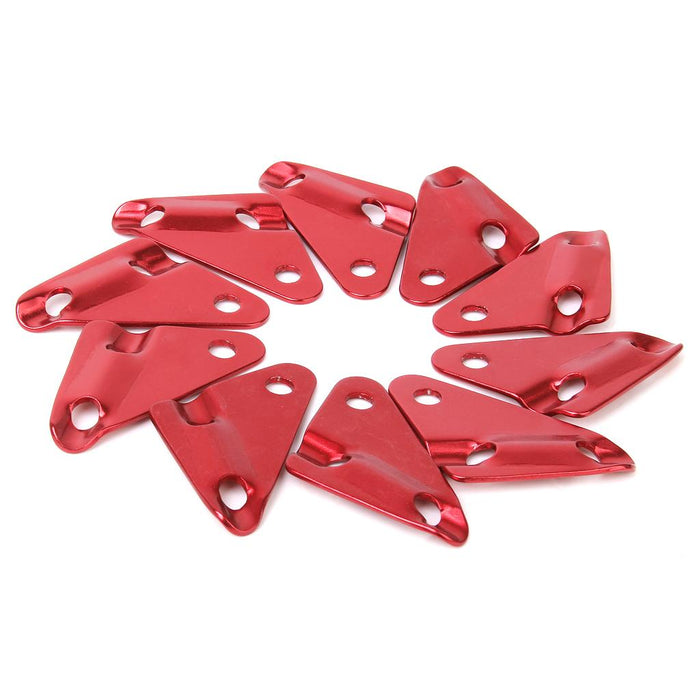 Crofta 10pcs Alloy Triangle Camping Tent Guy Line Bent Runners Fastener Red-L