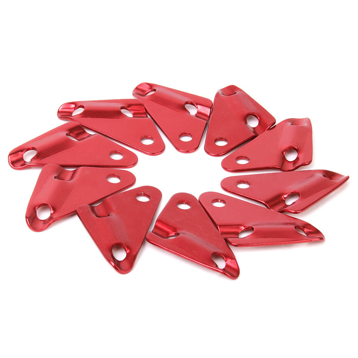 Crofta 10pcs Alloy Triangle Camping Tent Guy Line Bent Runners Fastener Red-M