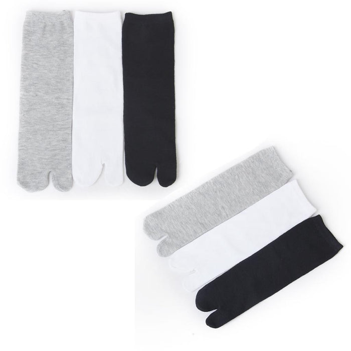 Crofta 1 Pair Elastic 2-Toe Socks Flip Flop Socks Tabi Geta Socks - Melange Grey