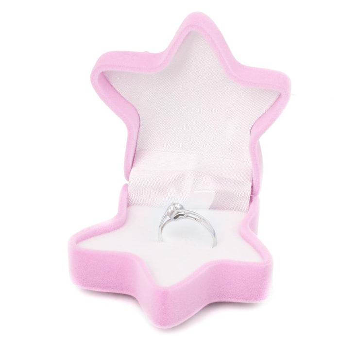 Velvet Ring Necklace Jewelry Display Storage Box Gift Case Holder Organizer - Pink Starfish