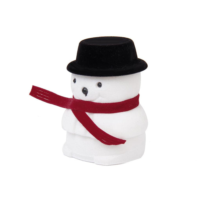 Crofta Xmas Snowman Santa Ring Earring Display Storage Gift Packing Box Black