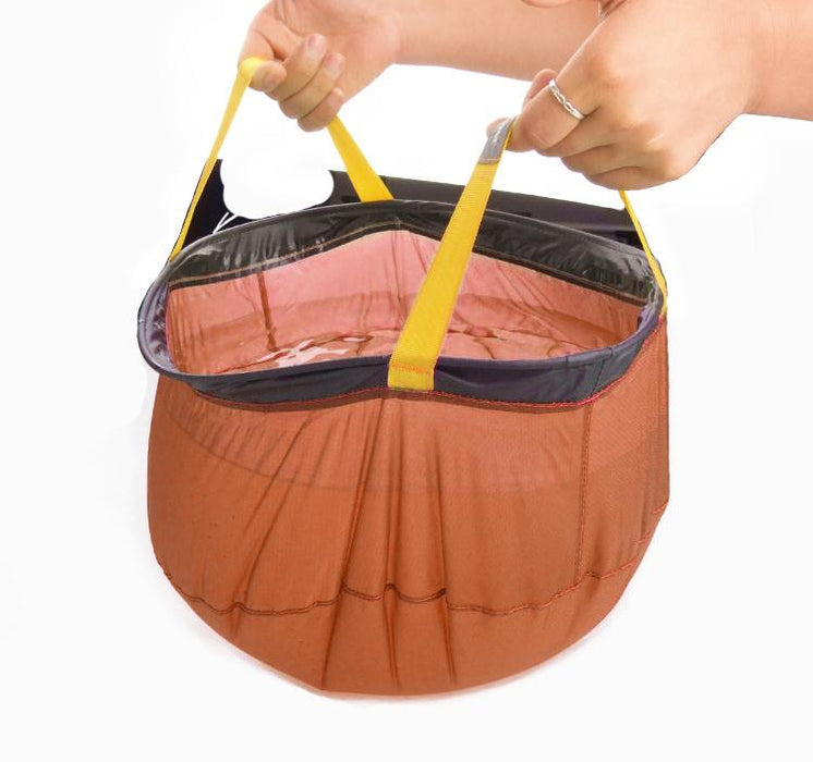 Crofta 12L Outdoor Travel Camp Festival Basin Sink Washing Bag Water Pot Orange