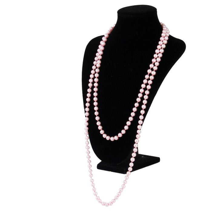 Crofta 1.5m 9mm Glass Imitation Pearl Beads Long Necklace Sweater Chain Wedding Xmas Victoria