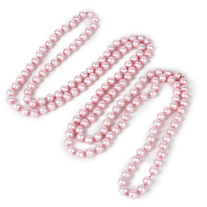 Crofta 1.5m 9mm Glass Imitation Pearl Beads Long Necklace Sweater Chain Wedding Xmas Victoria