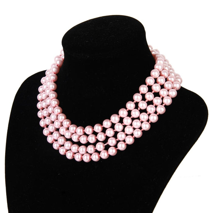 Crofta 1.5m 9mm Glass Imitation Pearl Beads Long Necklace Sweater Chain Wedding Xmas Victoria