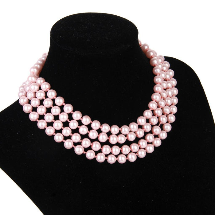 Crofta 1.5m 9mm Glass Imitation Pearl Beads Long Necklace Sweater Chain Wedding Xmas Victoria