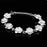 Crofta Women Girls Wedding Prom Party Fashionable Silver Plated Alloy Rose Flower Cuff Bracelet Wristband Adjustable Hand Jewelry Gift