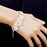 Crofta Women Girls Wedding Prom Party Fashionable Silver Plated Alloy Rose Flower Cuff Bracelet Wristband Adjustable Hand Jewelry Gift