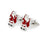 Crofta 2 Pairs Christmas Santa Claus Crystal Snowflake Cufflinks Men's Cuff Links