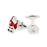 Crofta 2 Pairs Christmas Santa Claus Crystal Snowflake Cufflinks Men's Cuff Links