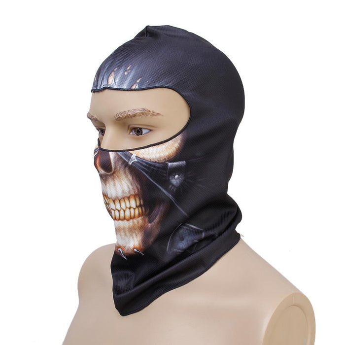 Crofta Punk Skull Halloween Outdoor Cycling Fishing Full Face Head Cover Hood Protector UV Cap Hat