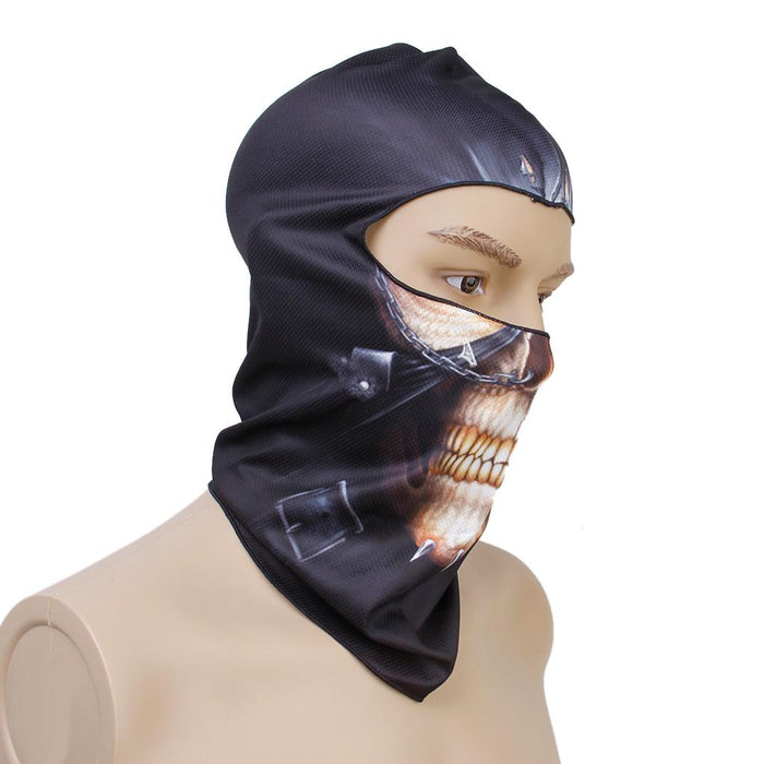 Crofta Punk Skull Halloween Outdoor Cycling Fishing Full Face Head Cover Hood Protector UV Cap Hat