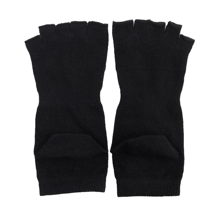 Crofta 1 Pair Unisex Five Fingers Open Toe Socks Breathable Warm Yoga Casual Black