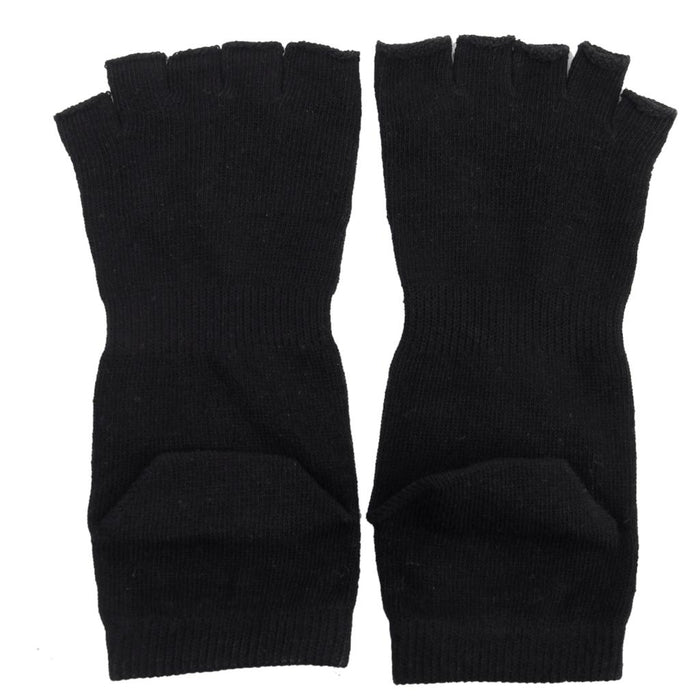 Crofta 1 Pair Unisex Five Fingers Open Toe Socks Breathable Warm Yoga Casual Black