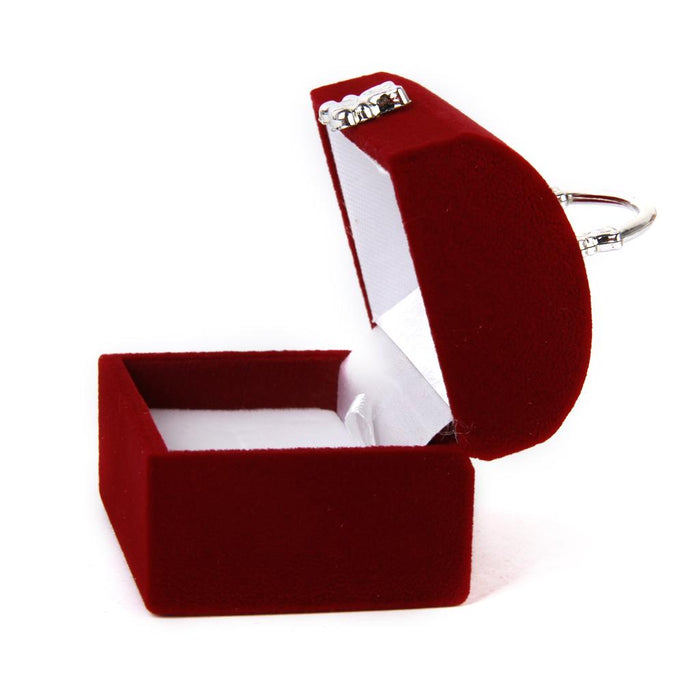 Crofta Red Velvet Ring Earring Jewelry Storage Gift Box Holder Organizer Case