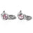 Crofta 1 Pair Men's Wrap Around Chain Pink Crystal Cuff links Cufflinks Wedding Party