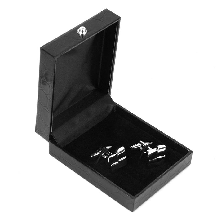 Crofta Black PU Leather Tie Clip Cufflinks Storage Gift Box Case Display Showcase