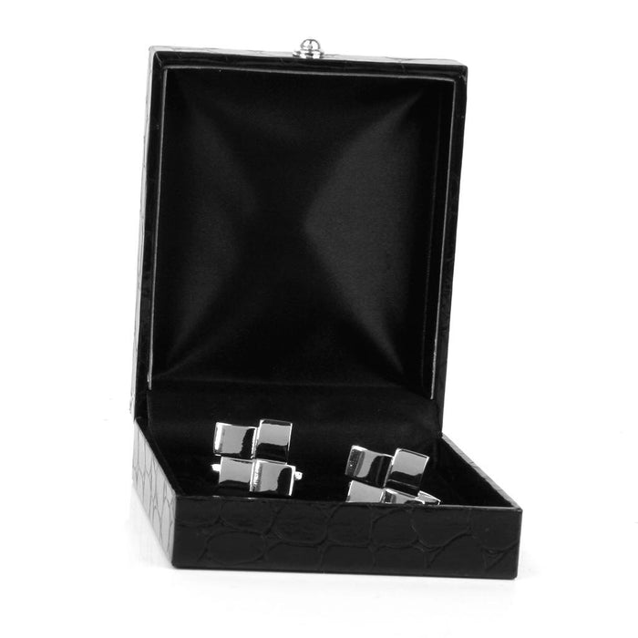 Crofta Black PU Leather Tie Clip Cufflinks Storage Gift Box Case Display Showcase