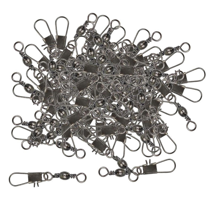 Crofta 100 Mixed Size Barrel Swivels Connector Coarse Carp Sea Fishing Hook Tackle