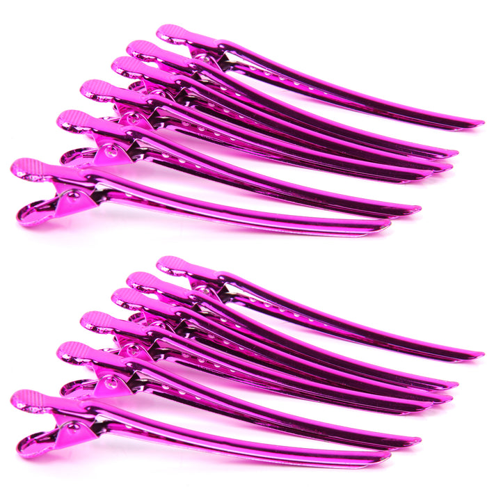 Crofta 12 IRON METAL Hairdressing Sectioning Alligator Hair Clips Clamp Barrette Grips