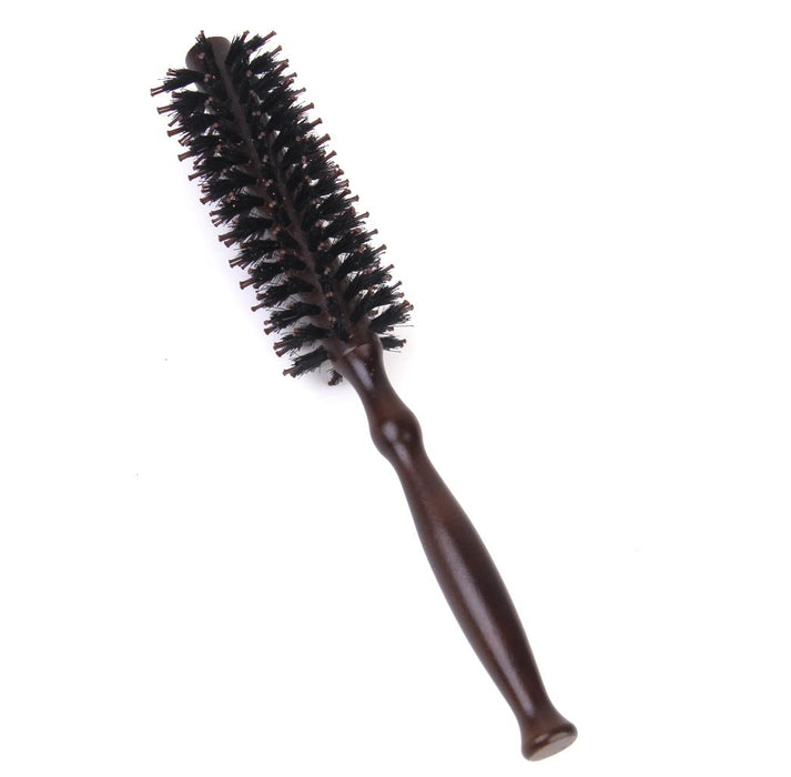 Crofta Wood Handle Hairdressing Bristle Curling Hair Comb Brush Hairbrush