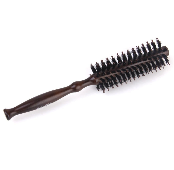 Crofta Wood Handle Hairdressing Bristle Curling Hair Comb Brush Hairbrush