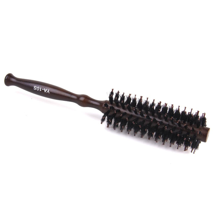 Crofta Wood Handle Hairdressing Bristle Curling Hair Comb Brush Hairbrush