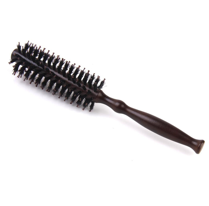 Crofta Wood Handle Hairdressing Bristle Curling Hair Comb Brush Hairbrush