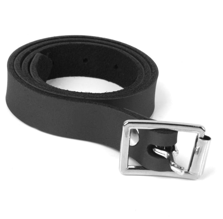 Crofta 19.7 Inch Black Horse Leather Spur Straps Belt with Alloy Buckle