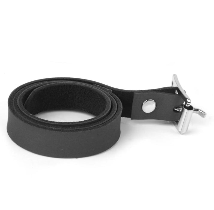 Crofta 19.7 Inch Black Horse Leather Spur Straps Belt with Alloy Buckle