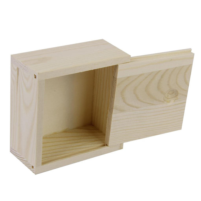 Crofta Wooden Jewelry Bracelet Soap Case Storage Box Holder Organiser Craft Supplies Burlywood 3.3 x 3.3 x 1.6inch Pack Of 2PCS