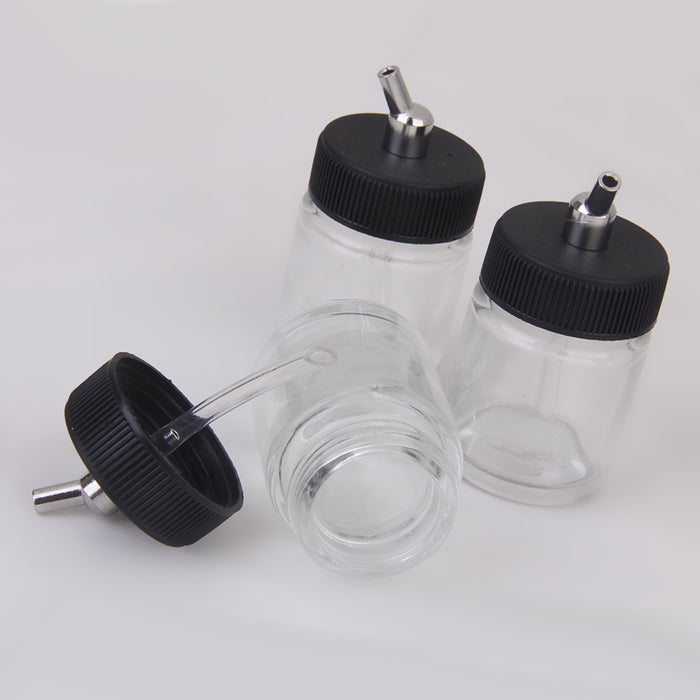 Crofta 10 x 22cc Airbrush Bottle Blank Jars Pot with Suction Pump Lid Spray Top