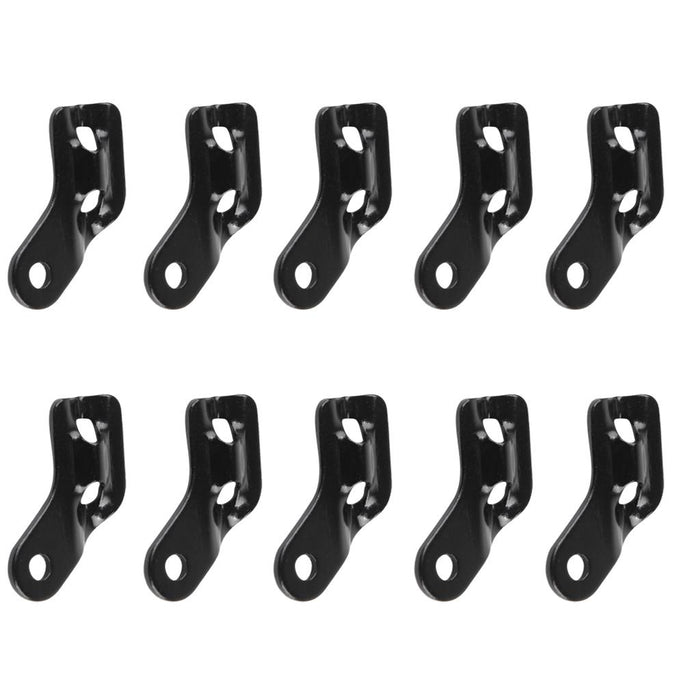 Crofta 10pcs Aluminum Camping Tent Guyline Rope Runners Tensioners L-shape Black