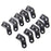 Crofta 10pcs Aluminum Camping Tent Guyline Rope Runners Tensioners L-shape Black