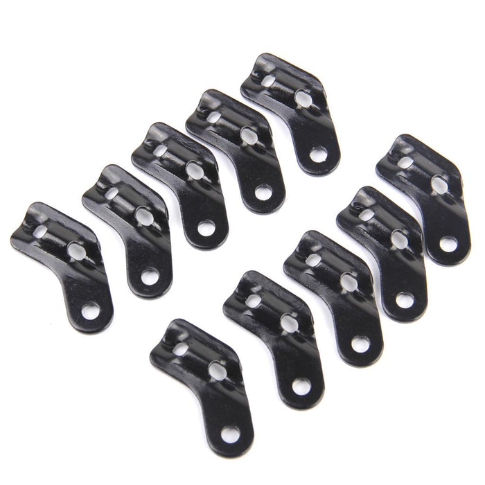 Crofta 10pcs Aluminum Camping Tent Guyline Rope Runners Tensioners L-shape Black