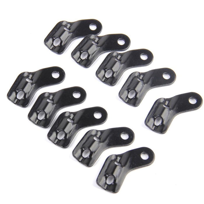 Crofta 10pcs Aluminum Camping Tent Guyline Rope Runners Tensioners L-shape Black