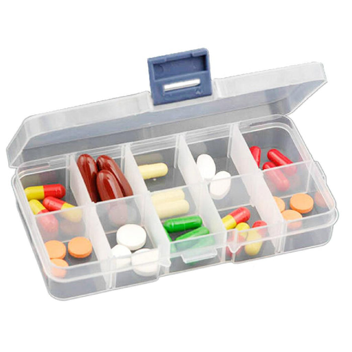 Crofta Adjustable Compartment Plastic Storage Box Jewelry Nail Container 10 Slots