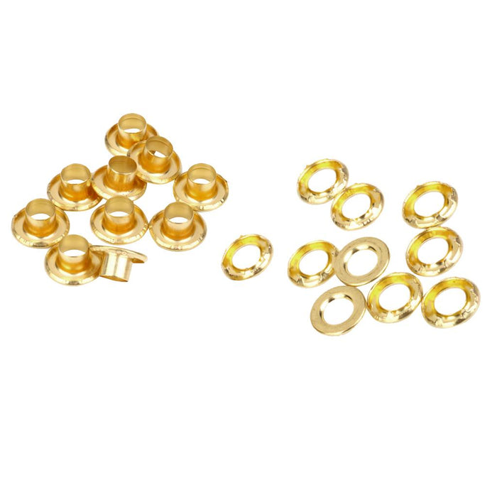 Crofta 10 Pieces Copper Tent Awning Grommets Tarp Eyelets Replacement Kit Gold